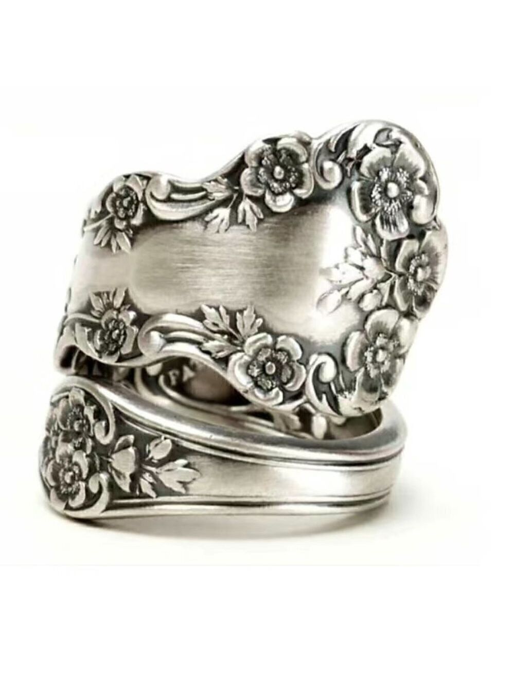 Boho Floral Adjustable Spoon Ring #762